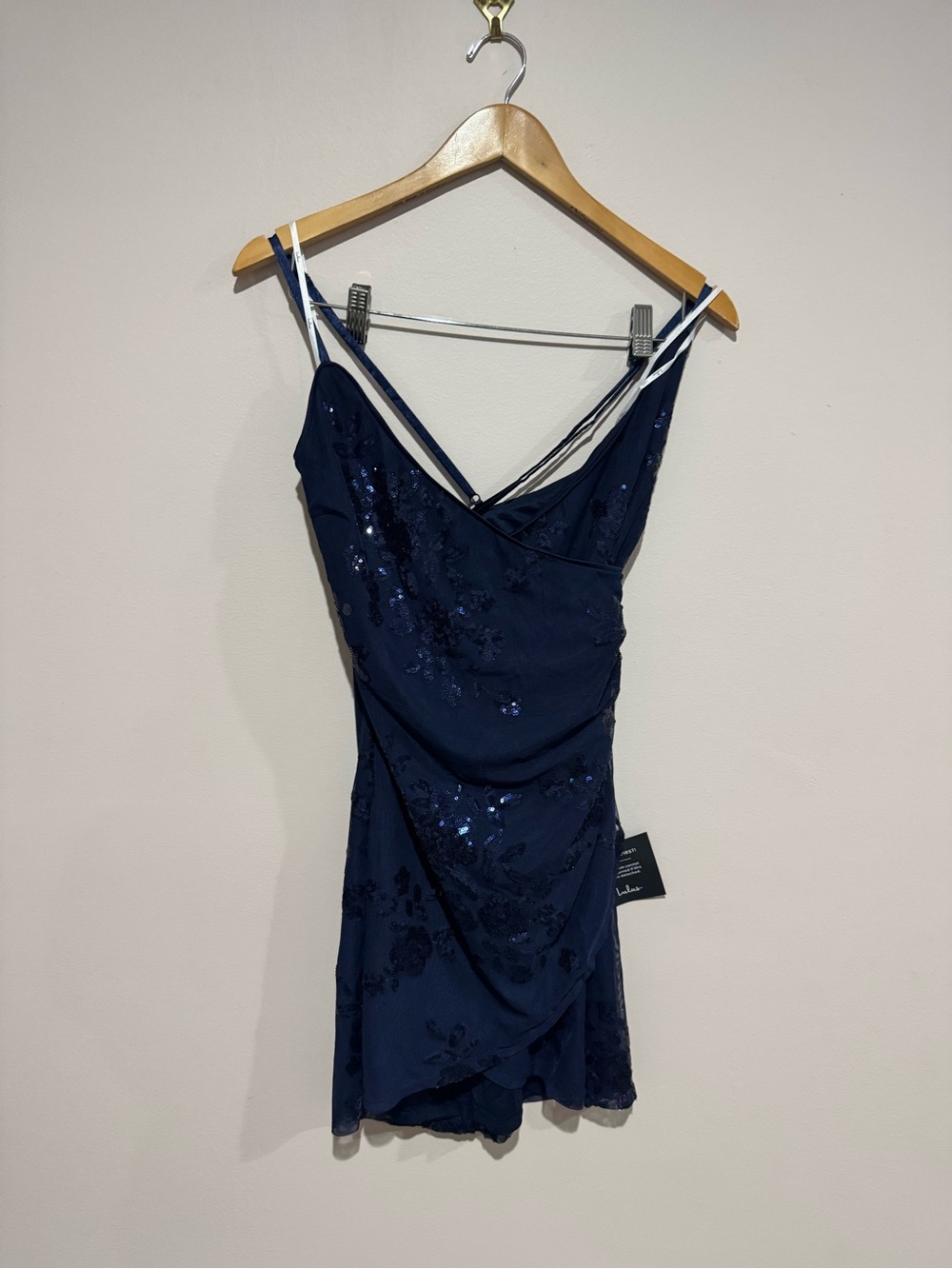 Nwts Lulus Navy Sequence Dress Sz Medium